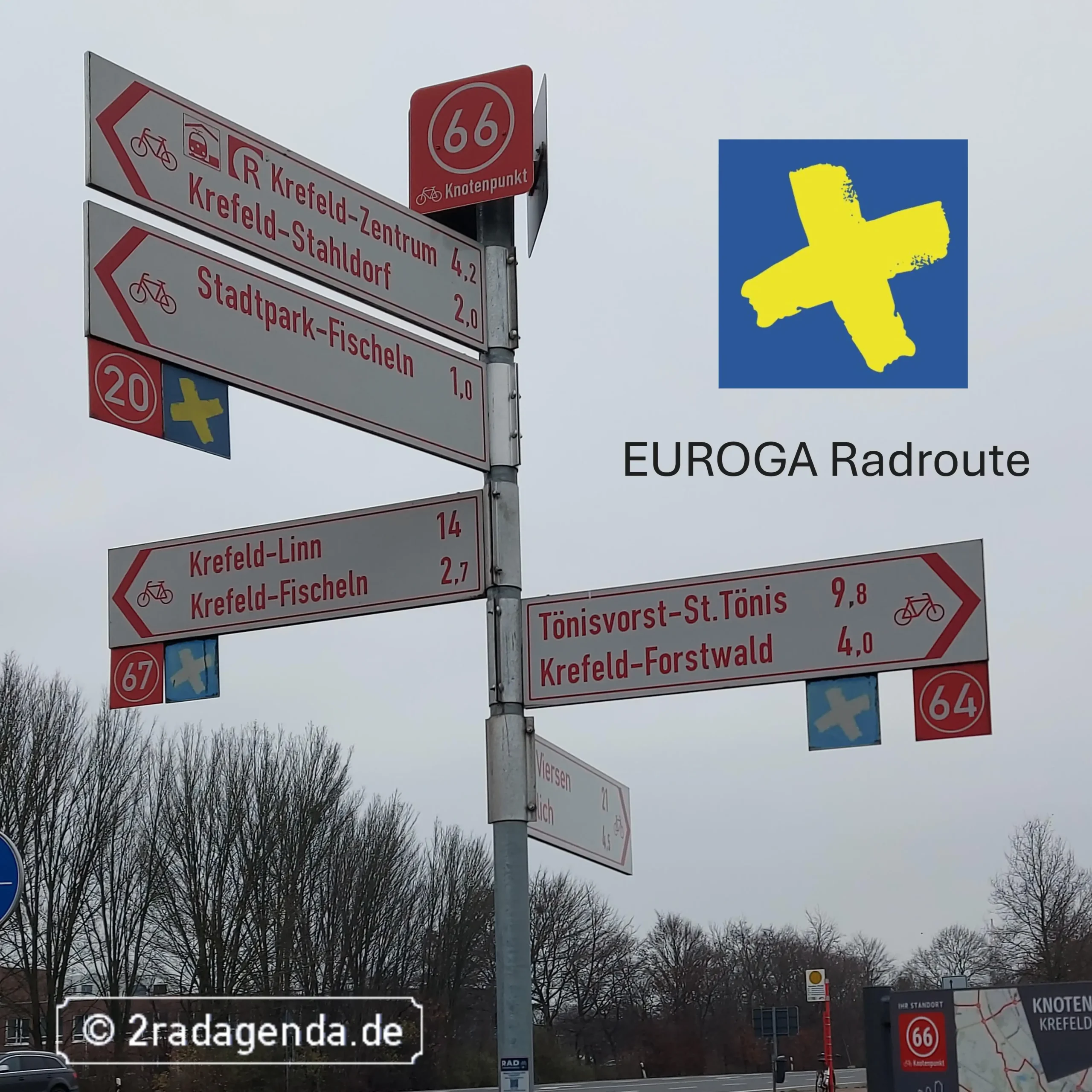 Schildbürgerstreich am EUROGA Radweg in Krefeld-Fichtenhain